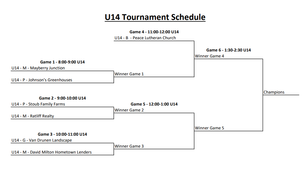 Tournament schedule